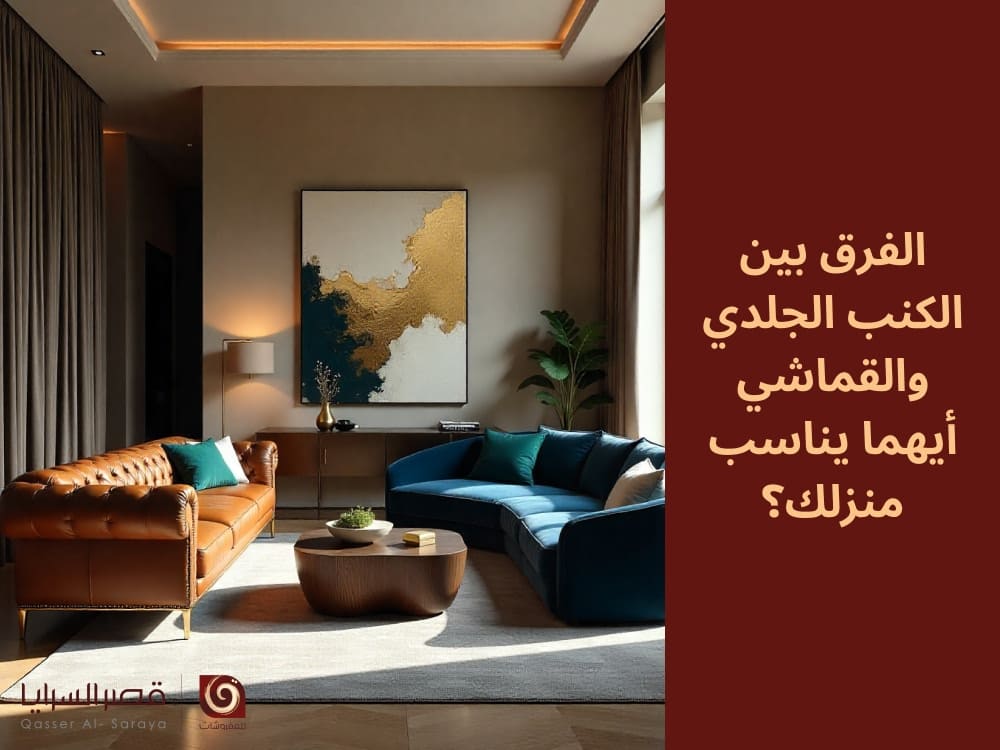 الفرق بين الكنب الجلدي والقماشي