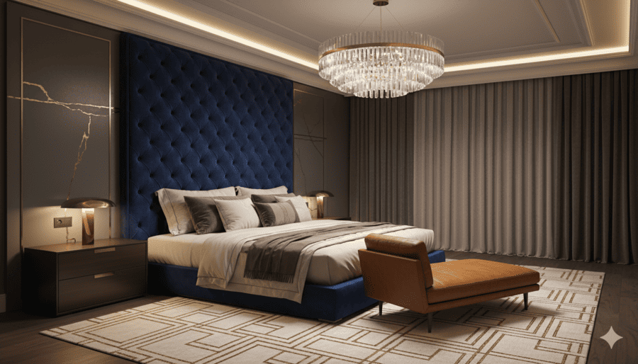 أفكار لتصميم غرفة نوم رئيسية فاخرة في الفلل